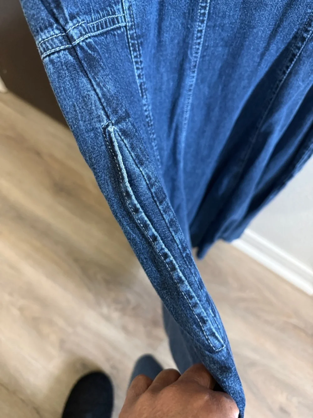 Zapelle Blue Denim Midi Dress with Front Zip - Picture 5 of 6